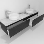 Pack Amiens con doble lavabo sobreencimera redondo y espejo led