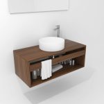 Pack Bordeaux avec lavabo et miroir LED