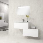 Pack Dijon avec évier en céramique et miroir LED