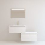 Pack Dijon avec évier en céramique et miroir LED