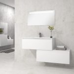 Pack Dijon avec évier en céramique et miroir LED