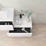 Pack Dijon avec évier en céramique et miroir LED