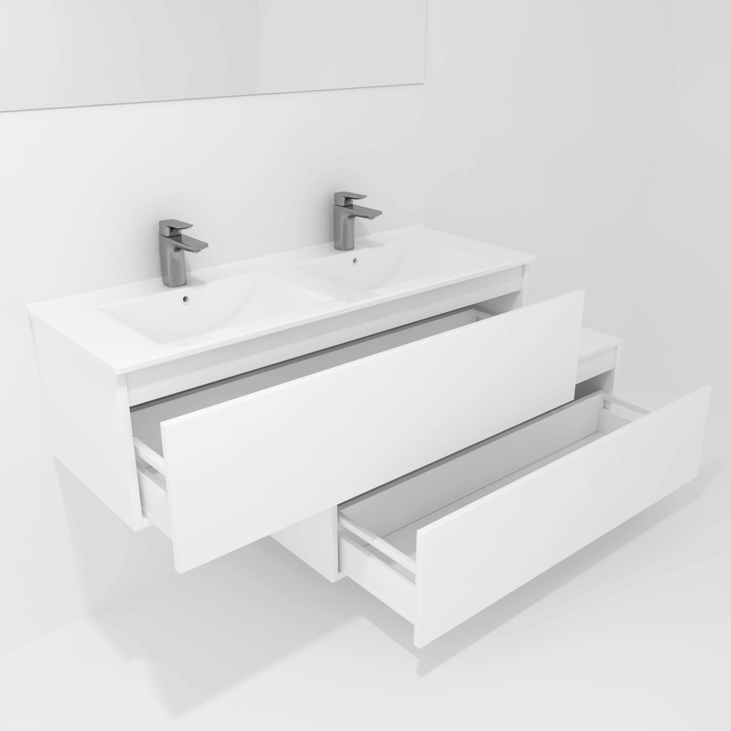 Pack Dijon avec évier en céramique et miroir LED