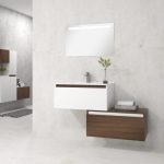 Pack Dijon avec évier en céramique et miroir LED