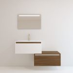 Pack Dijon avec évier en céramique et miroir LED