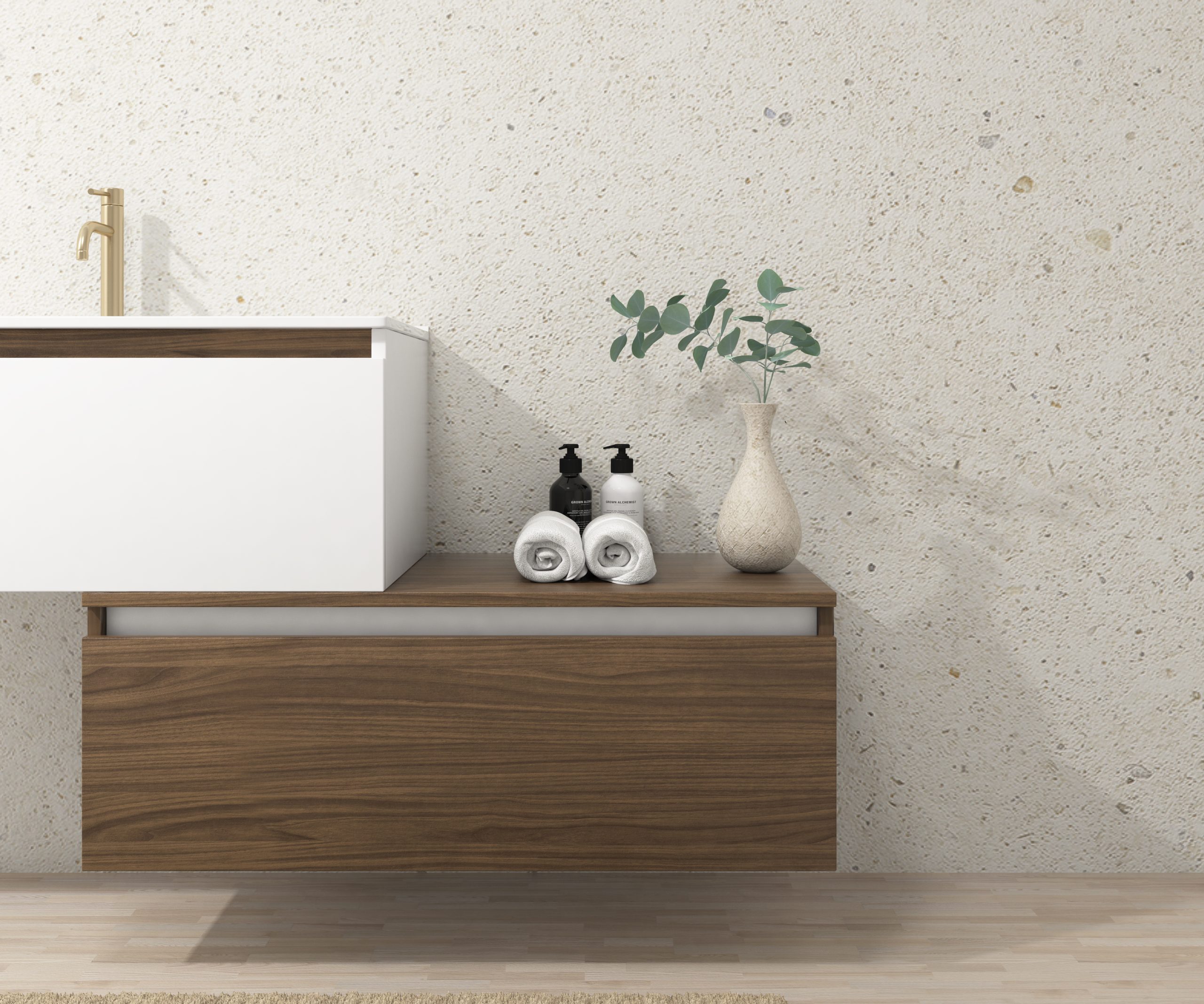 Pack Dijon avec évier en céramique et miroir LED