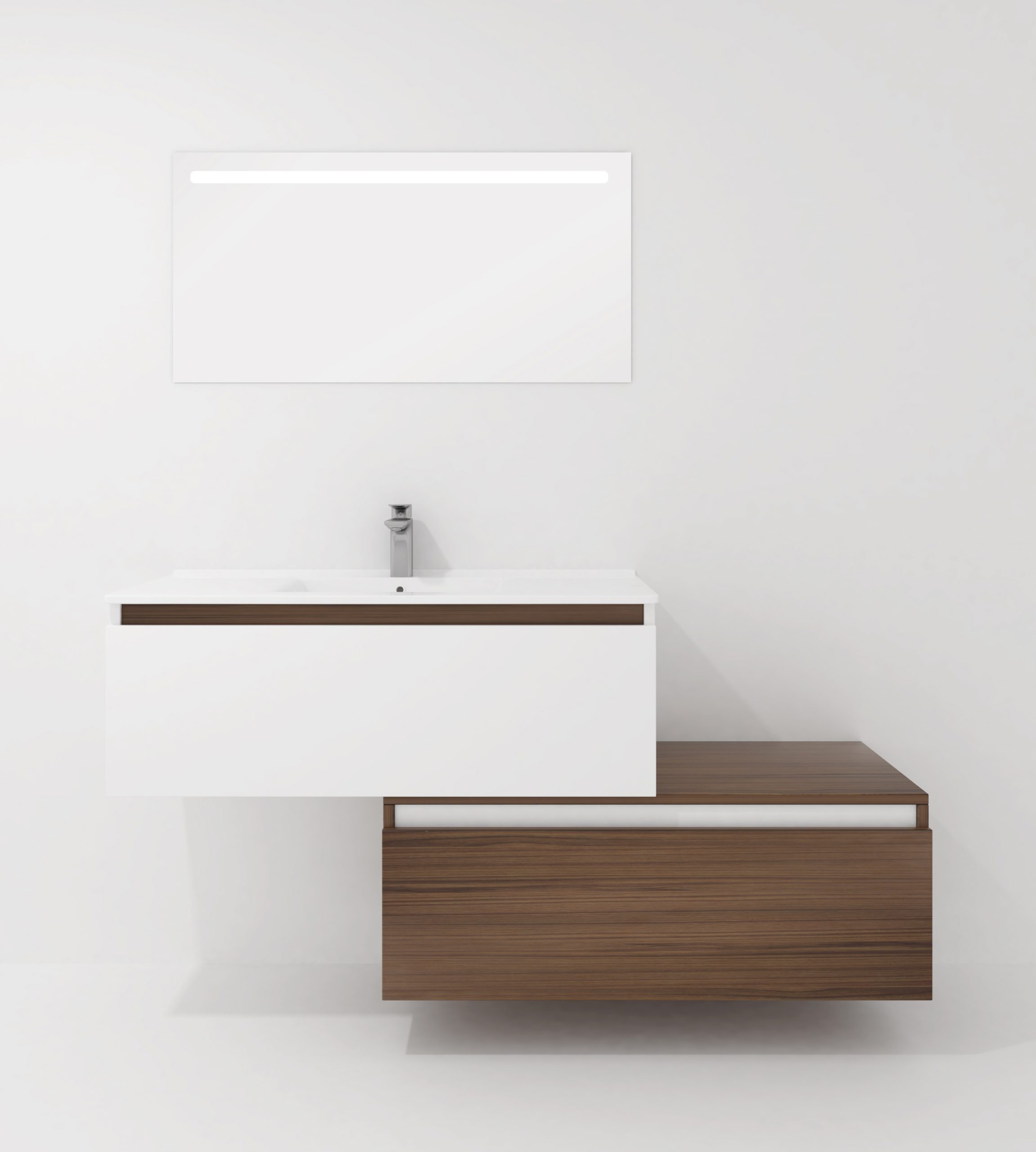 Pack Dijon avec évier en céramique et miroir LED