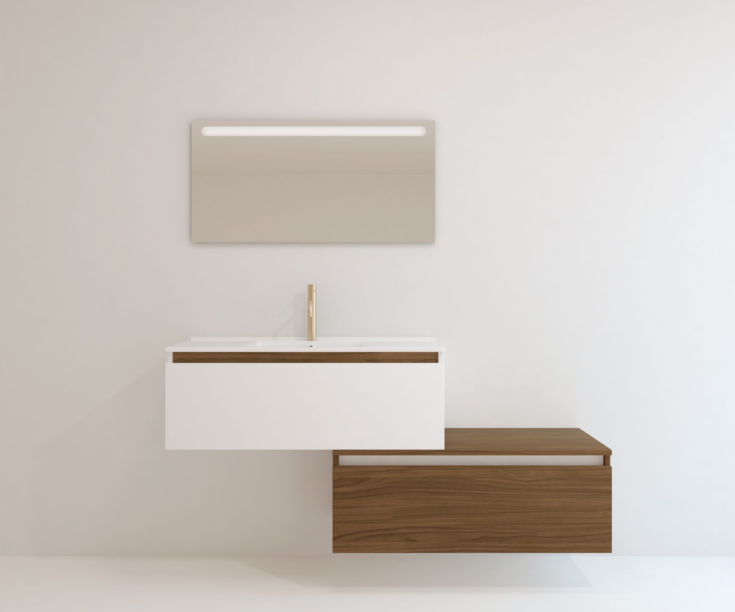 Pack Dijon avec évier en céramique et miroir LED