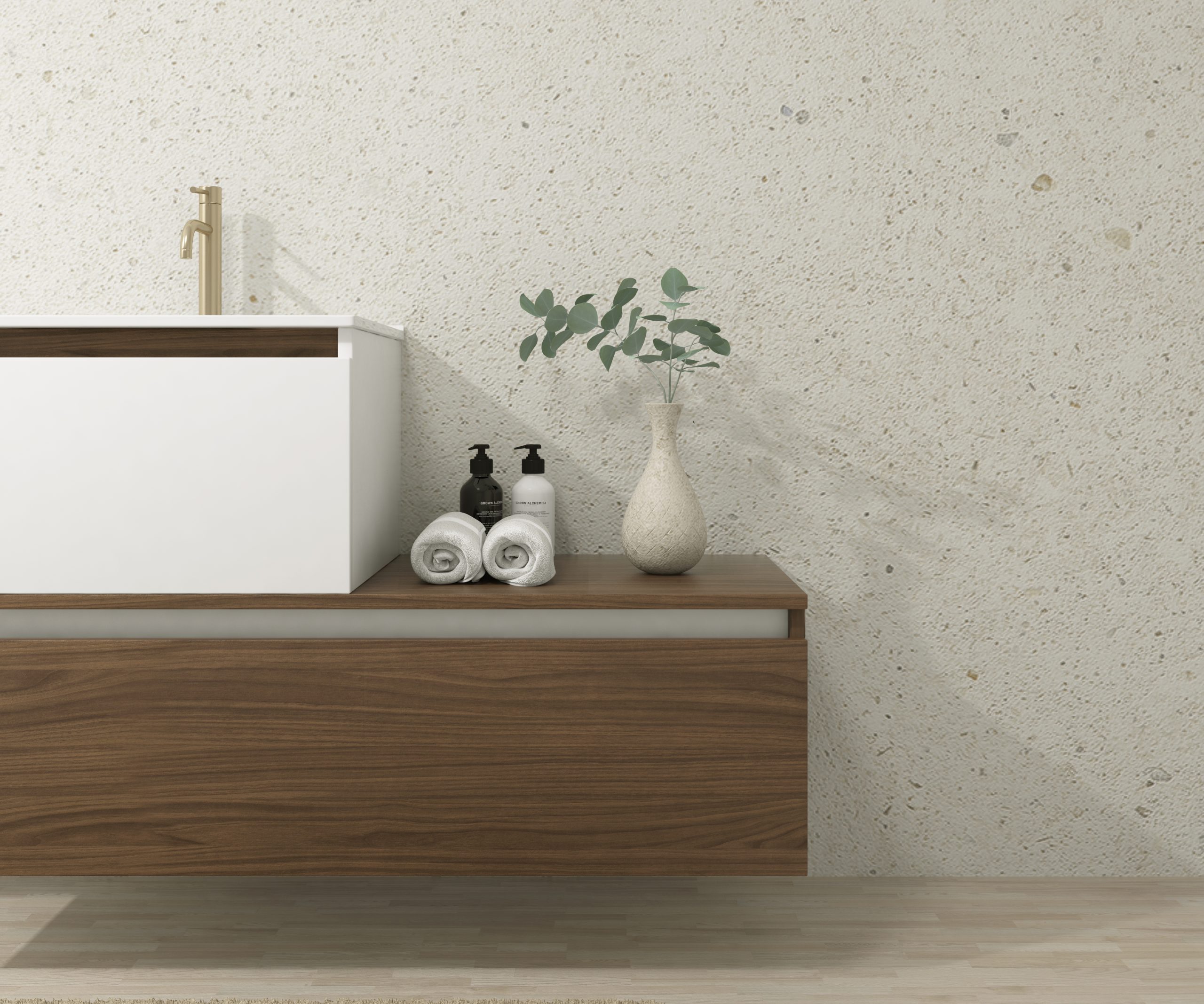 Pack Dijon avec évier en céramique et miroir LED