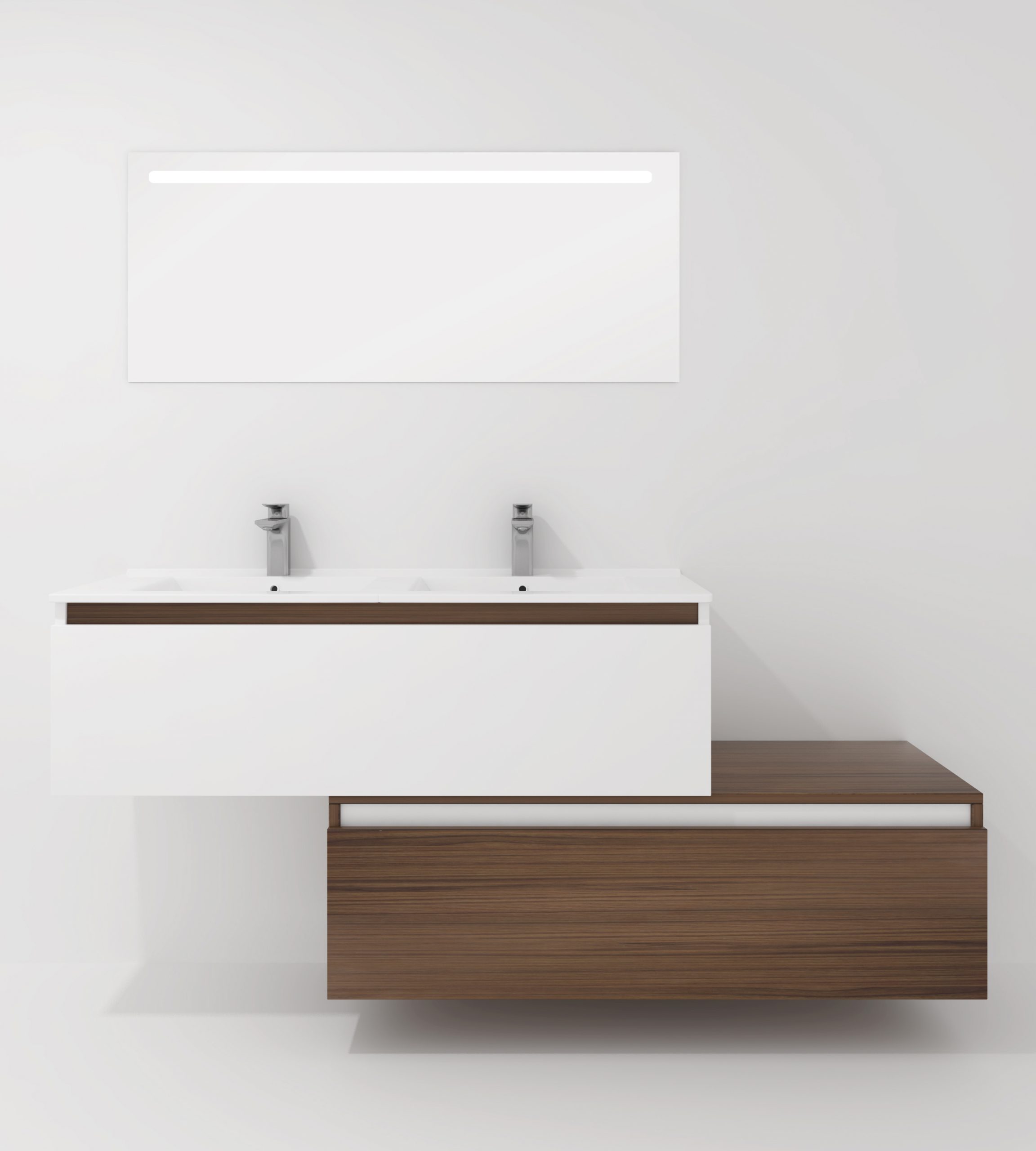 Pack Dijon avec évier en céramique et miroir LED