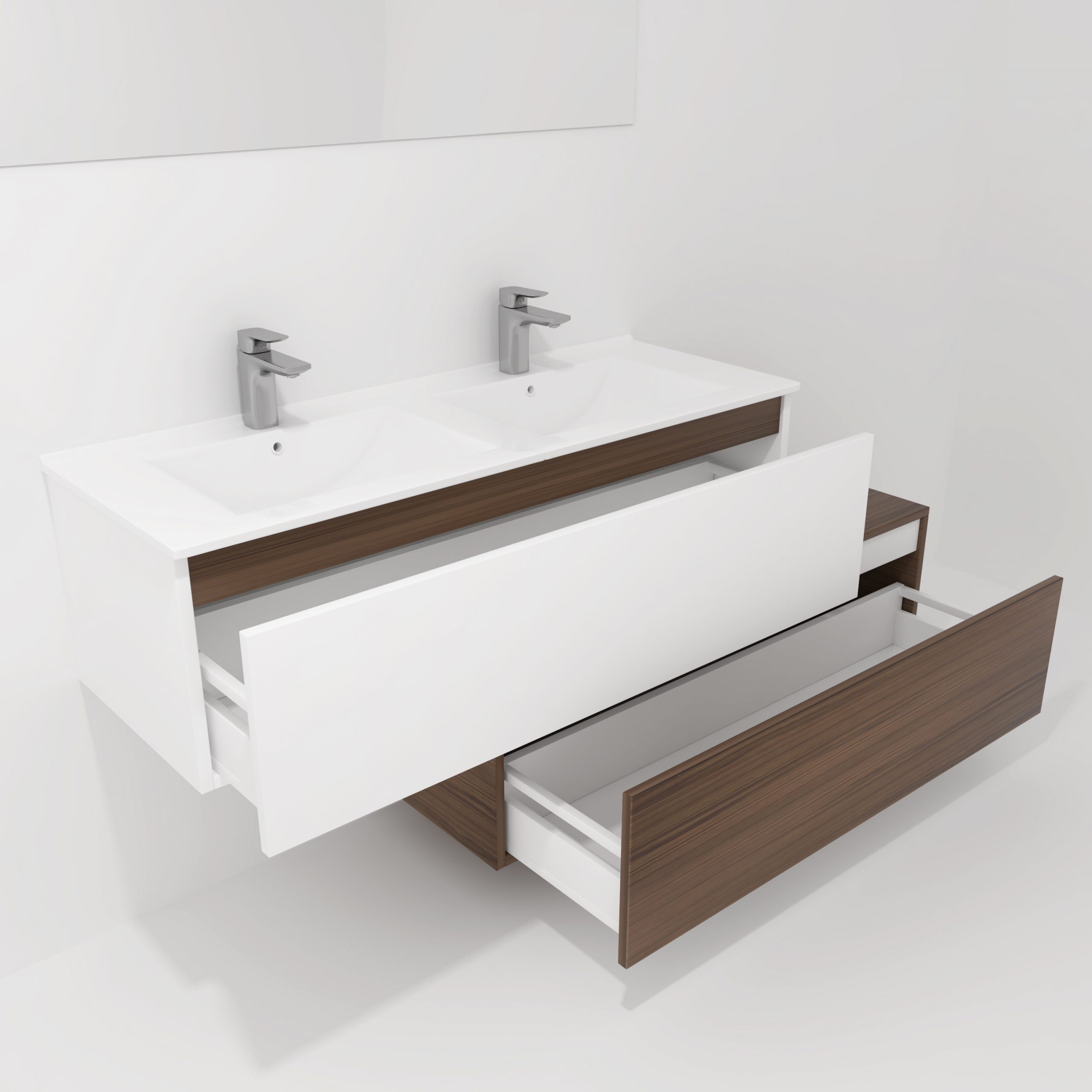 Pack Dijon avec évier en céramique et miroir LED