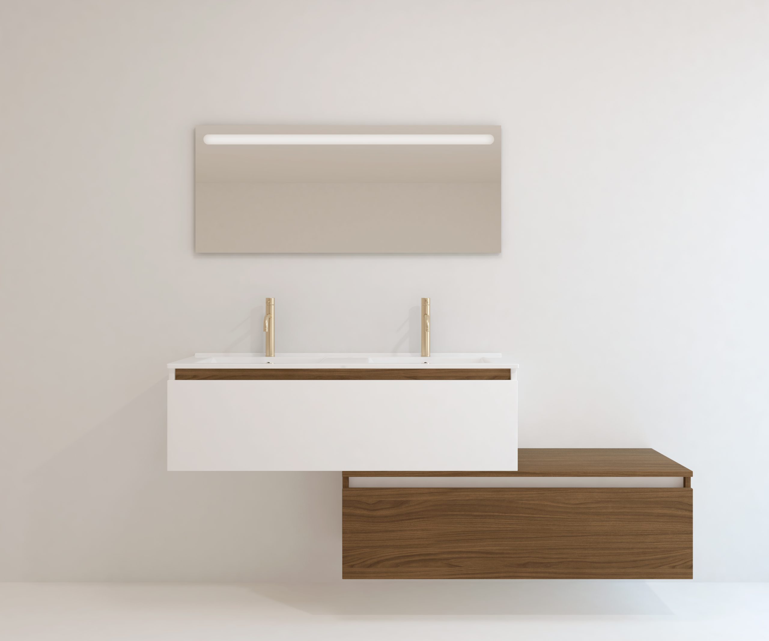 Pack Dijon avec évier en céramique et miroir LED