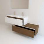 Pack Dijon avec évier en céramique et miroir LED