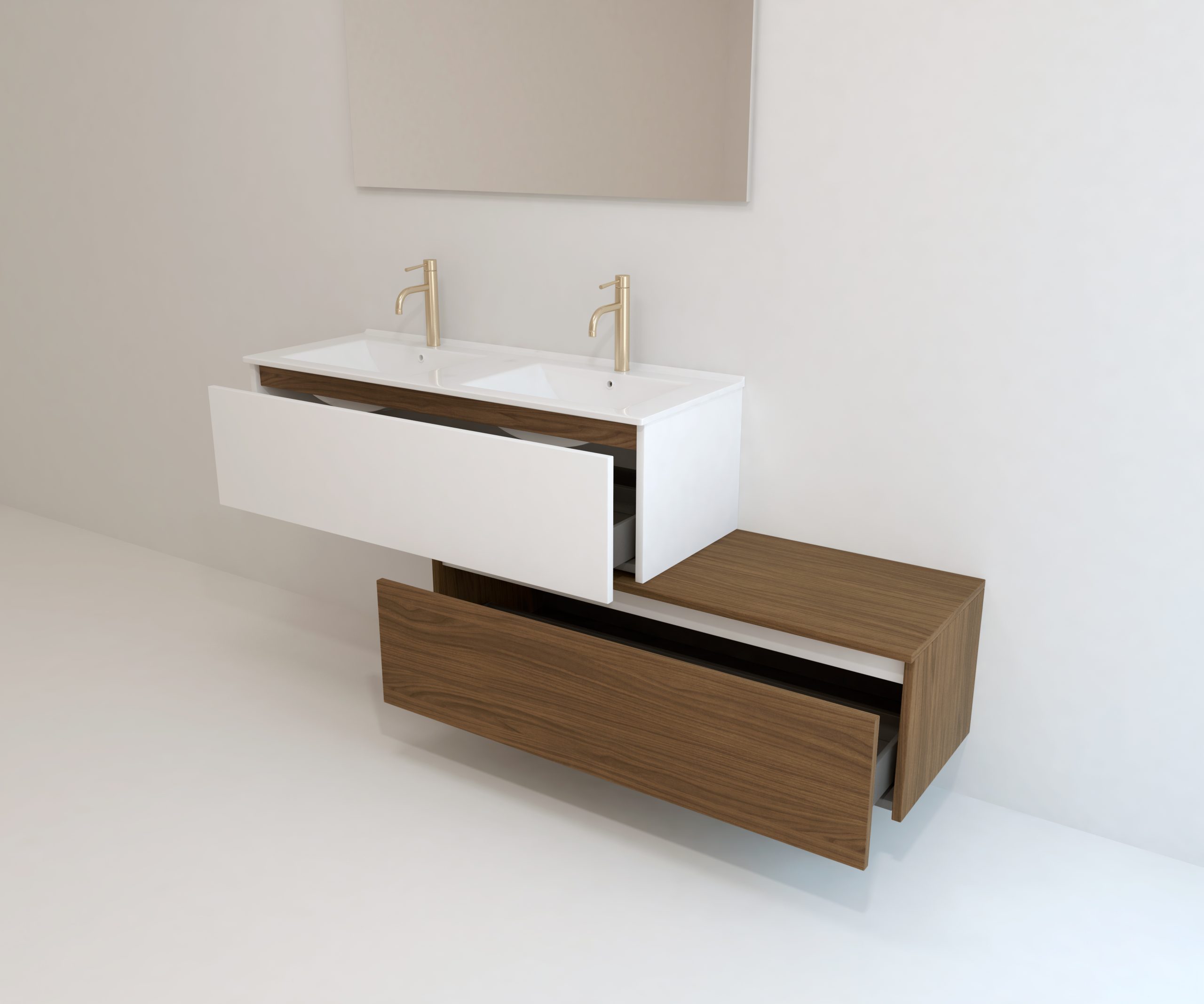 Pack Dijon avec évier en céramique et miroir LED