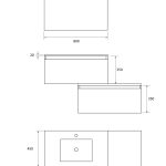 Pack Dijon avec évier en céramique et miroir LED