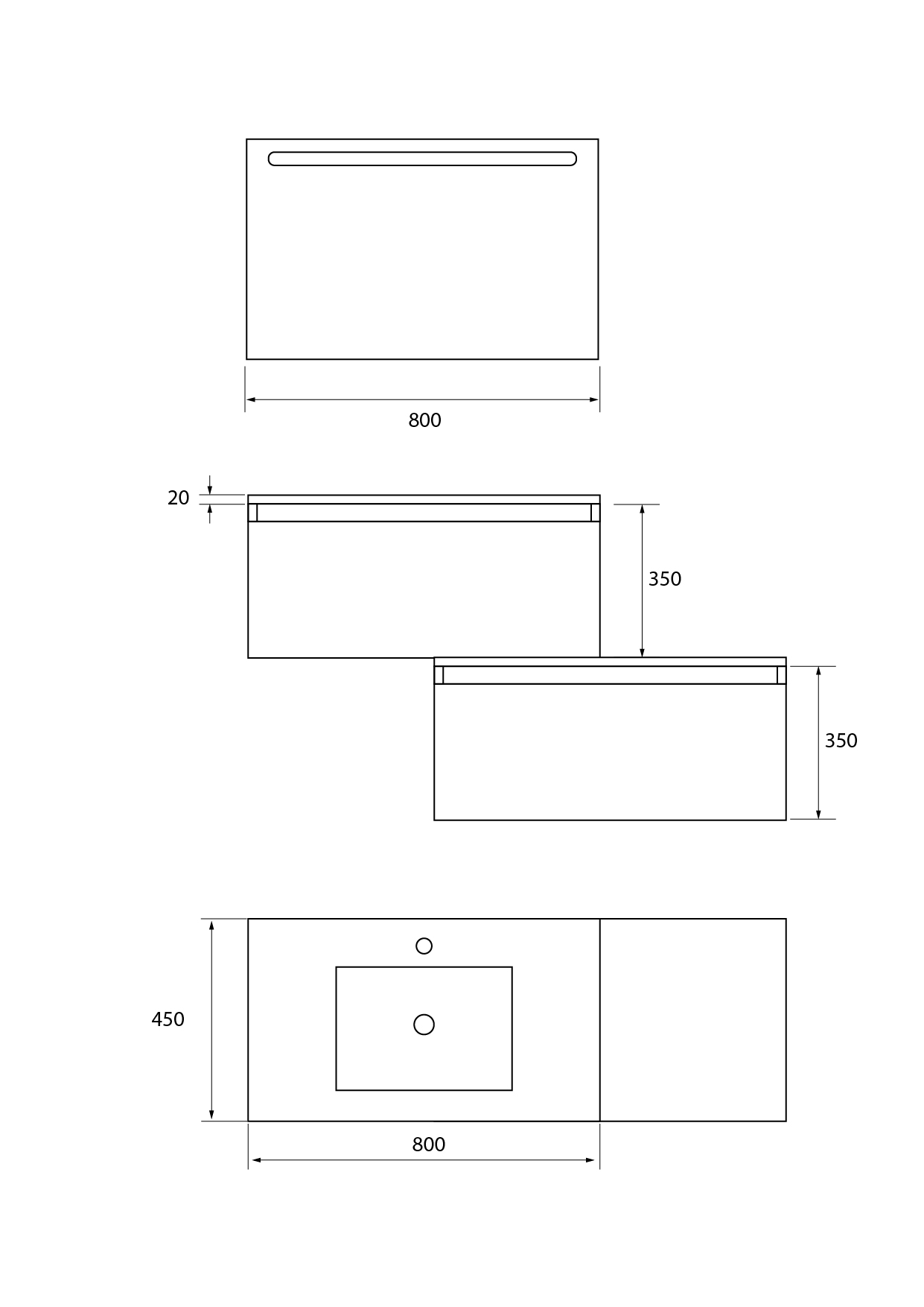 Pack Dijon avec évier en céramique et miroir LED
