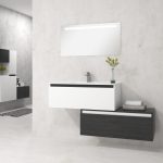 Pack Dijon avec évier en céramique et miroir LED