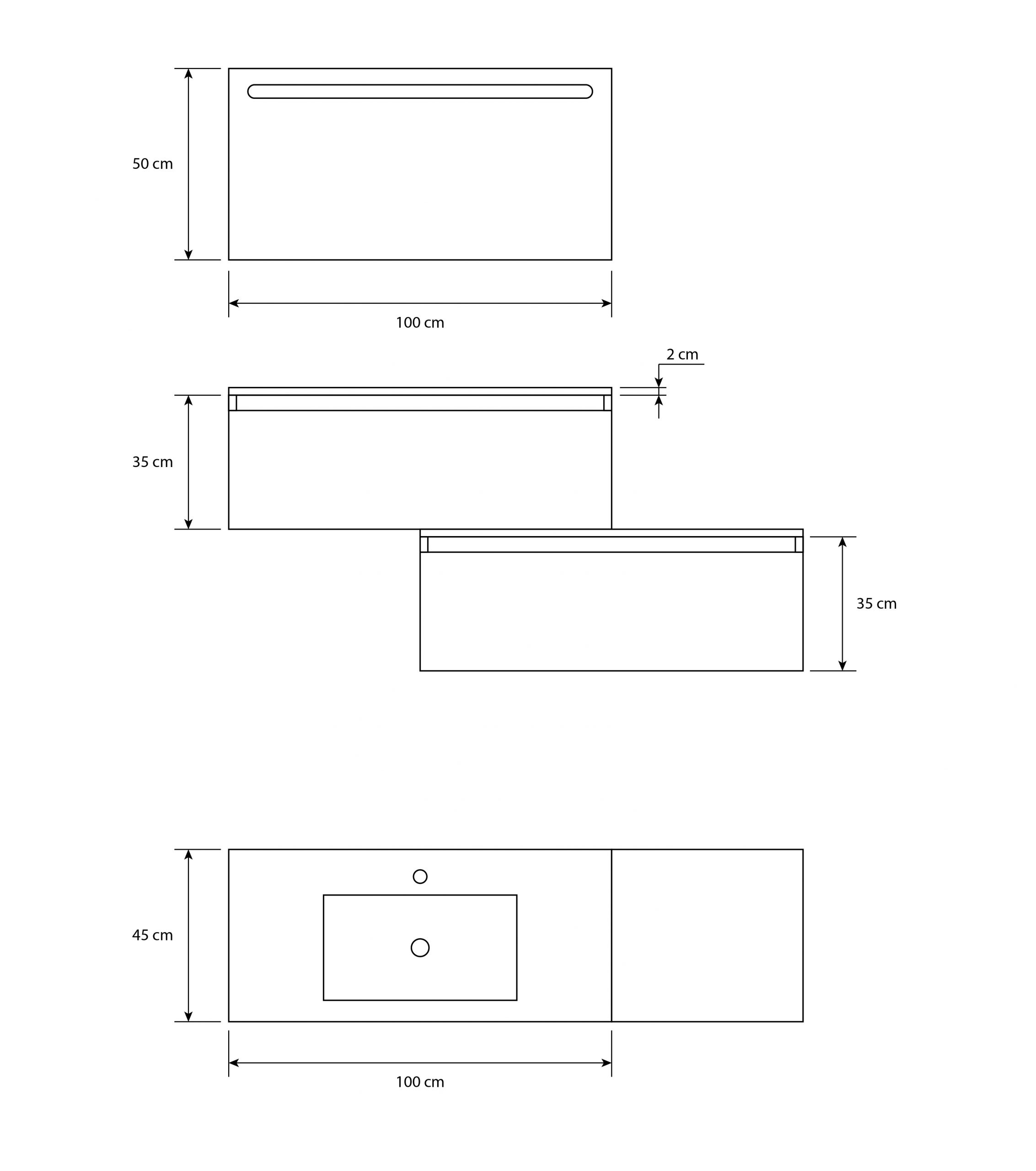 Pack Dijon avec évier en céramique et miroir LED