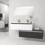 Pack Dijon avec évier en céramique et miroir LED