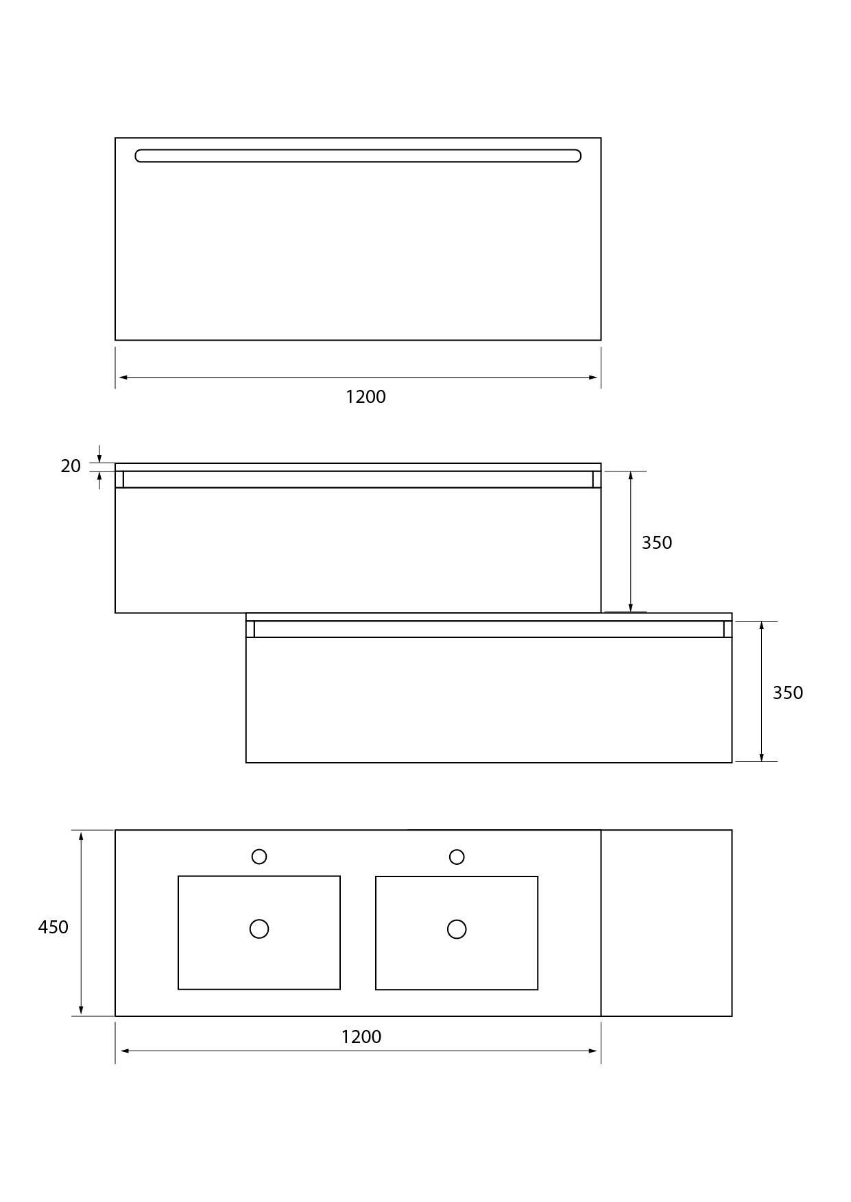 Pack Dijon avec évier en céramique et miroir LED