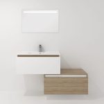 Pack Dijon avec évier en céramique et miroir LED