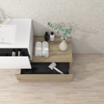 Pack Dijon avec évier en céramique et miroir LED