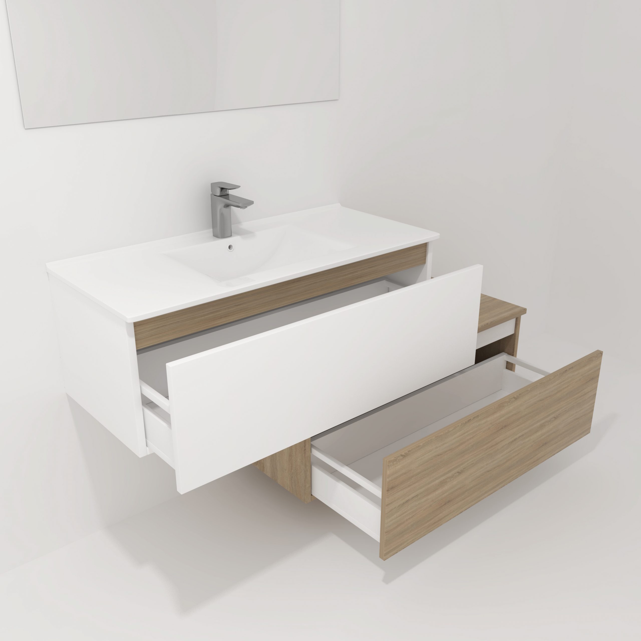 Pack Dijon avec évier en céramique et miroir LED