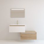 Pack Dijon avec évier en céramique et miroir LED