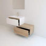 Pack Dijon avec évier en céramique et miroir LED