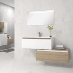 Pack Dijon avec évier en céramique et miroir LED