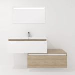 Pack Dijon avec évier en céramique et miroir LED