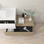 Pack Dijon avec évier en céramique et miroir LED