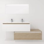 Pack Dijon avec évier en céramique et miroir LED