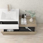 Pack Dijon avec évier en céramique et miroir LED