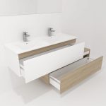 Pack Dijon avec évier en céramique et miroir LED