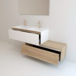 Pack Dijon avec évier en céramique et miroir LED