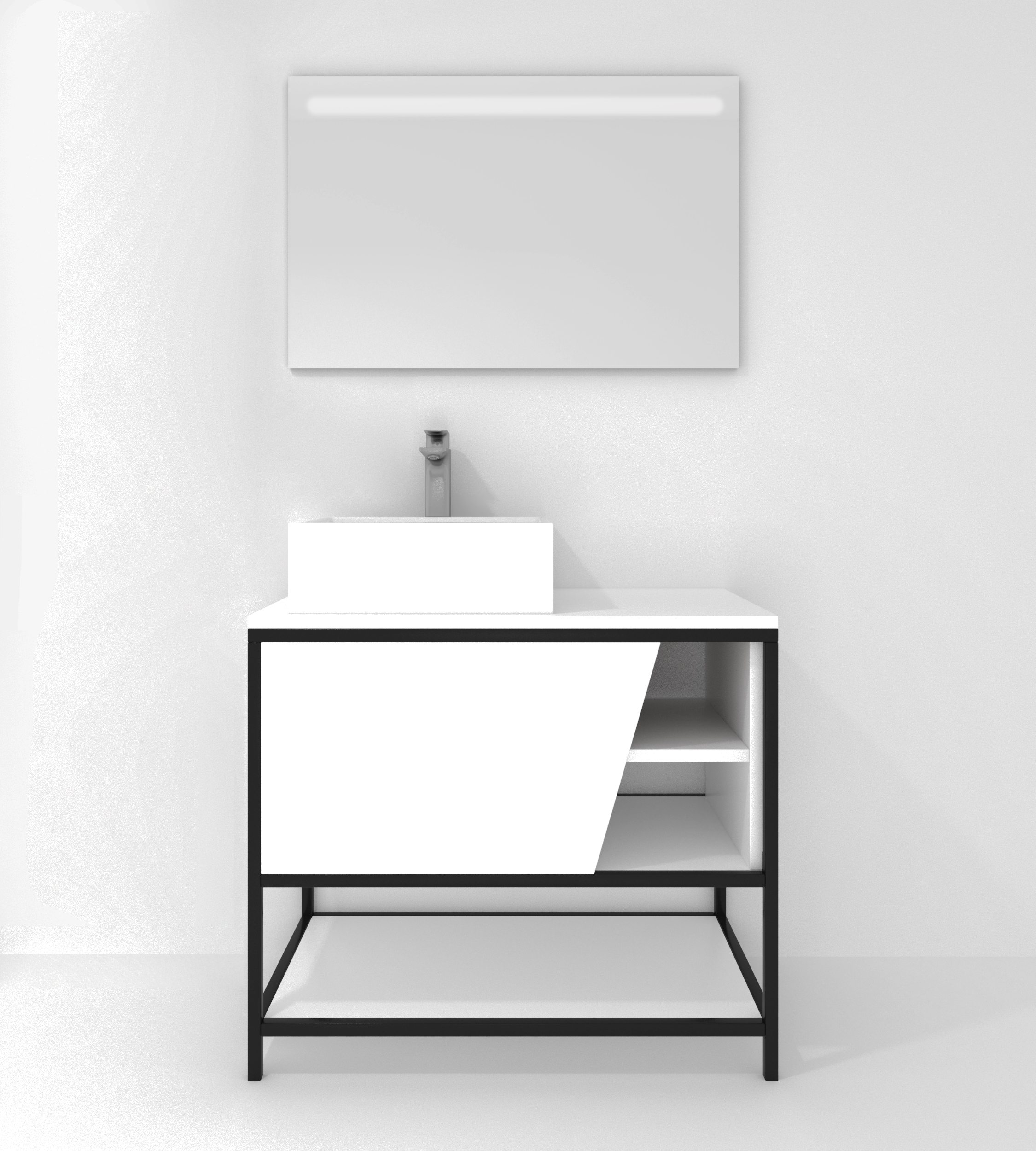 Pack Iron Rennes avec lavabo et miroir LED