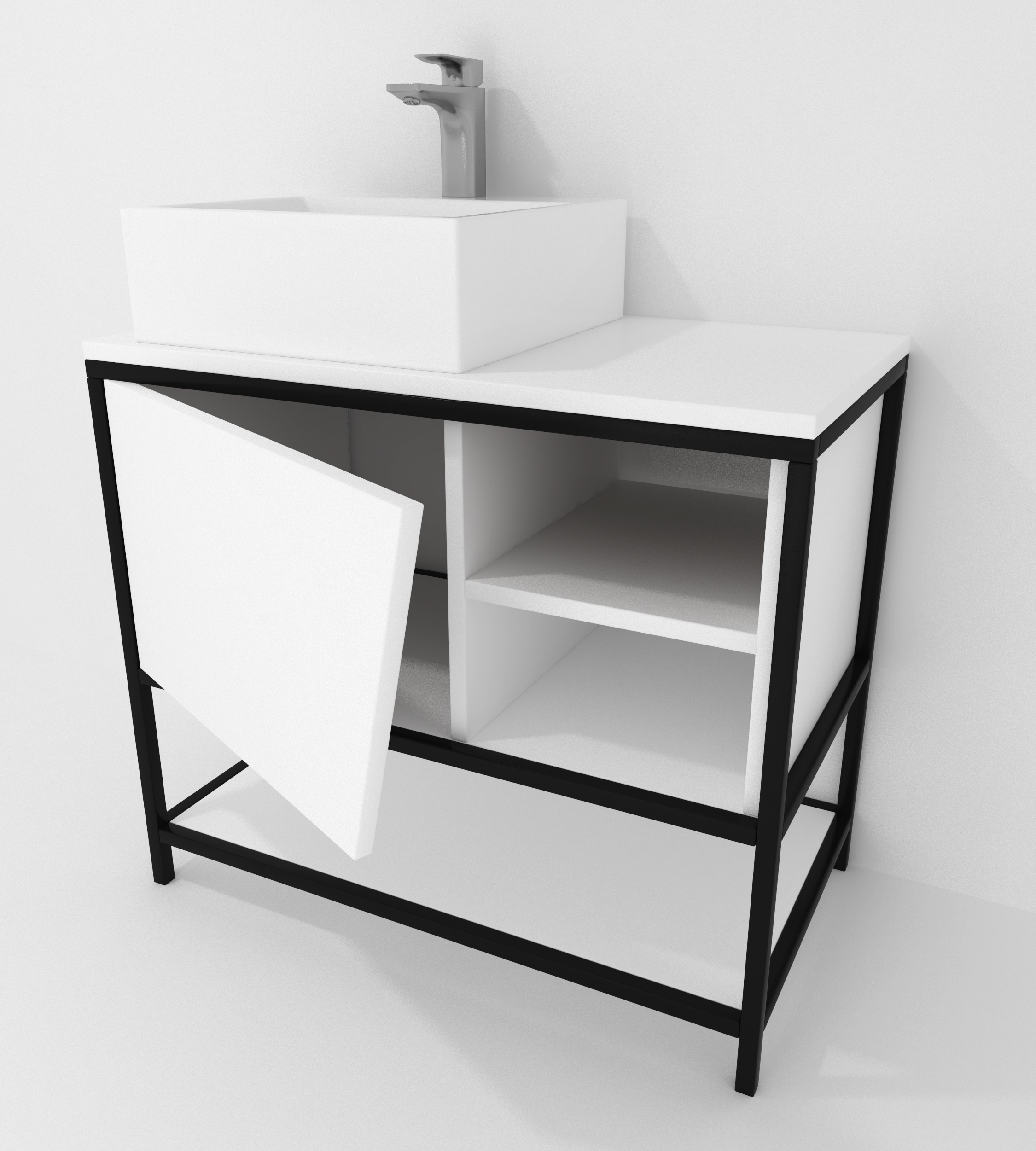 Pack Iron Rennes avec lavabo et miroir LED