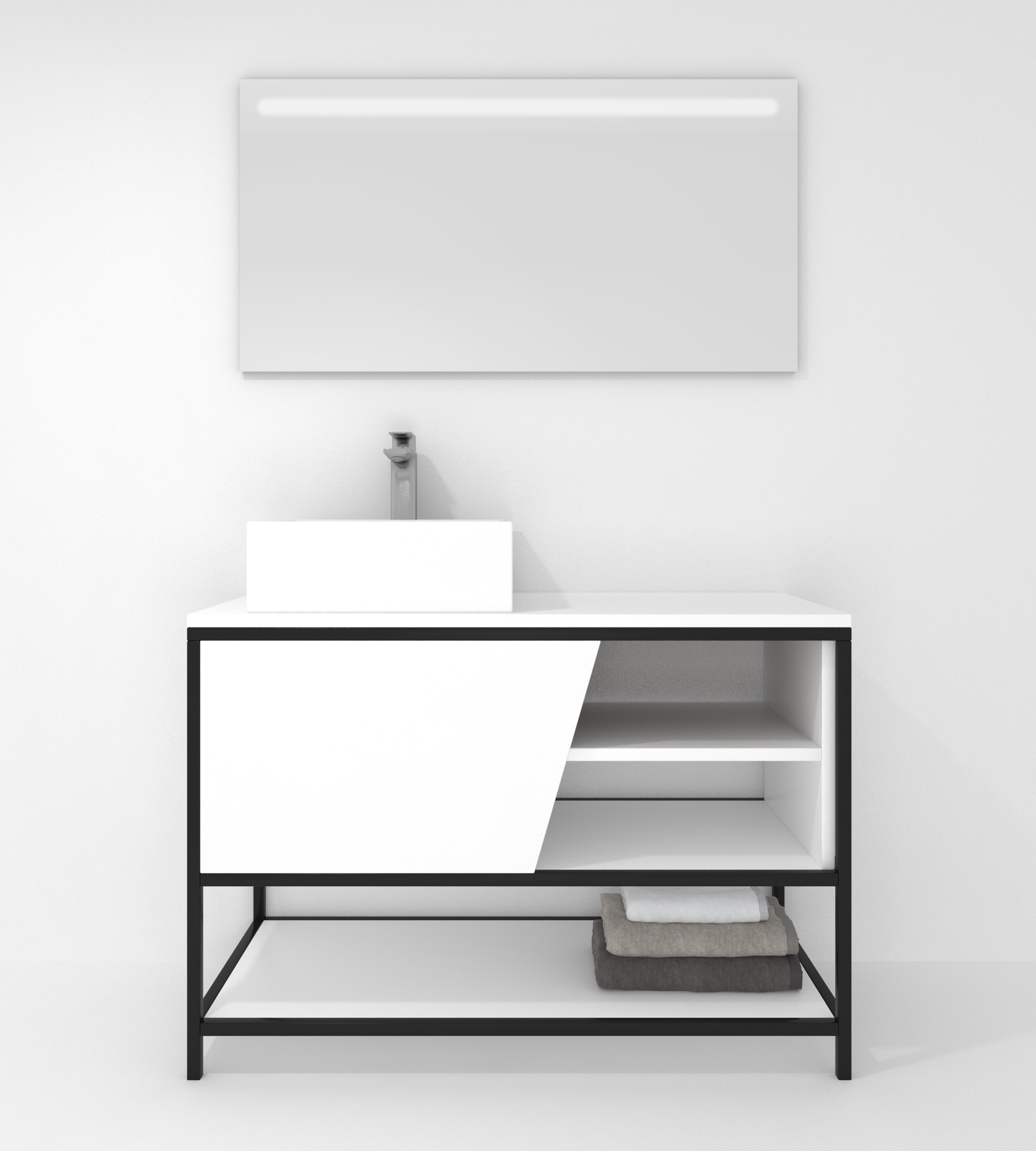 Pack Iron Rennes avec lavabo et miroir LED