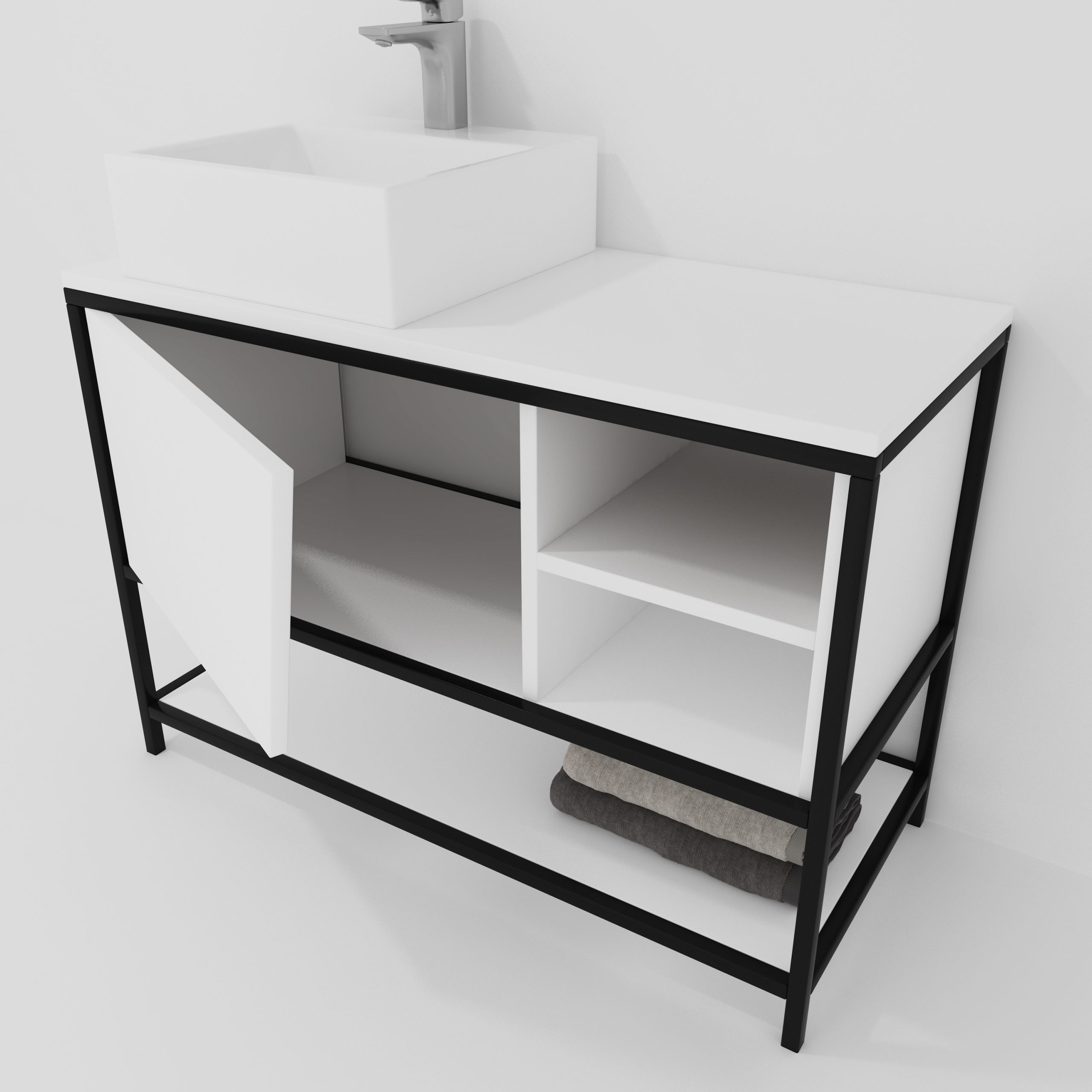 Pack Iron Rennes avec lavabo et miroir LED