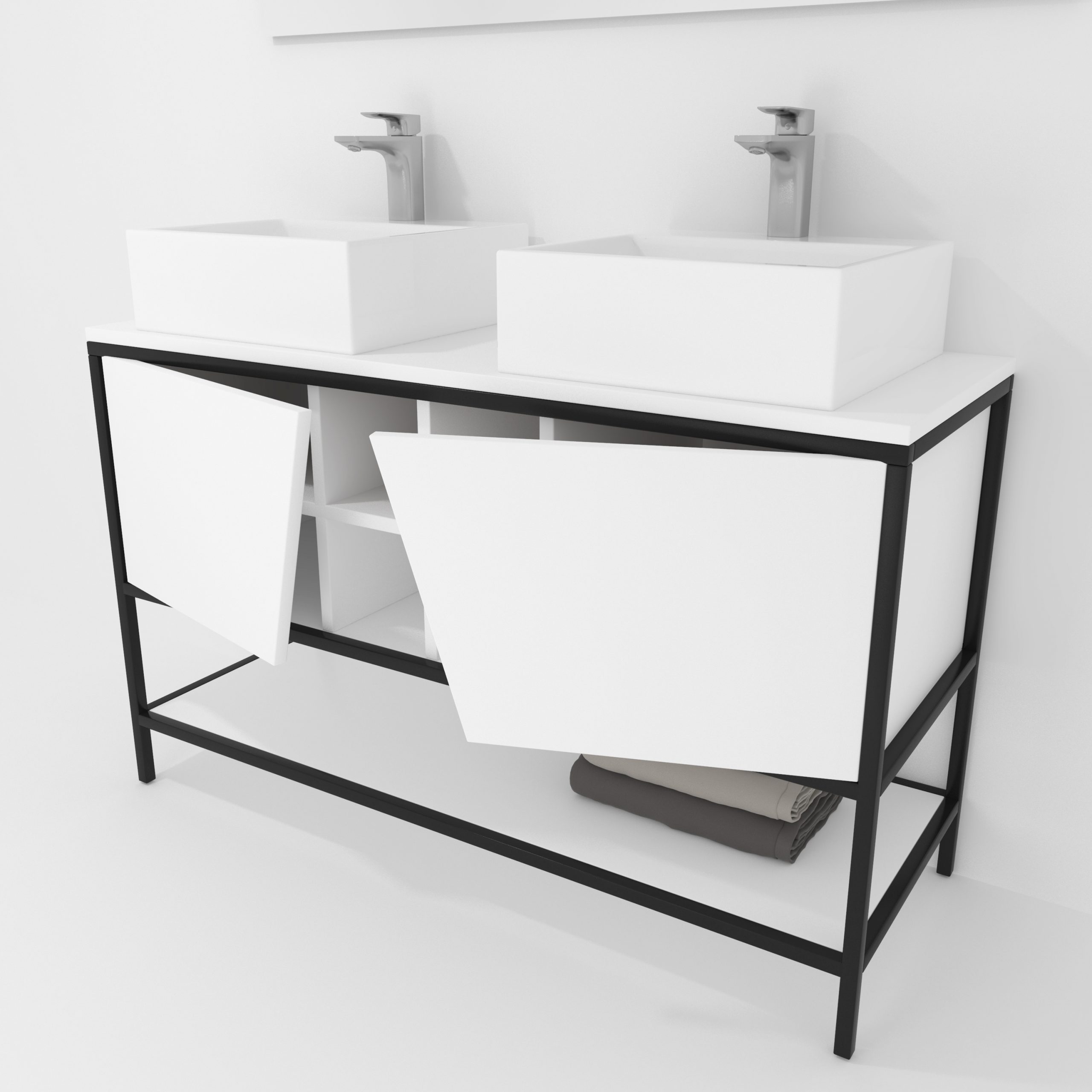 Pack Iron Rennes avec lavabo et miroir LED