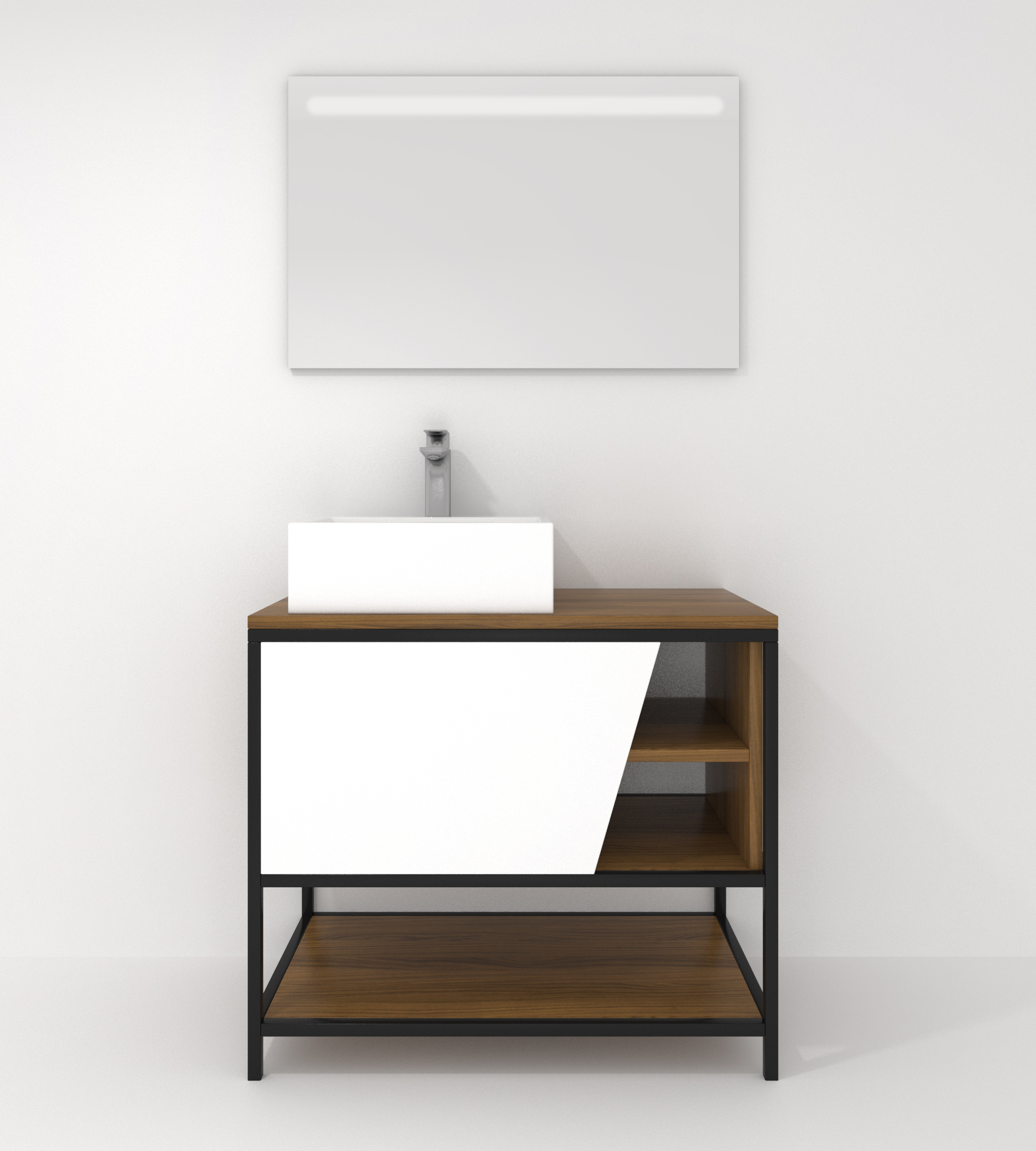 Pack Iron Rennes avec lavabo et miroir LED