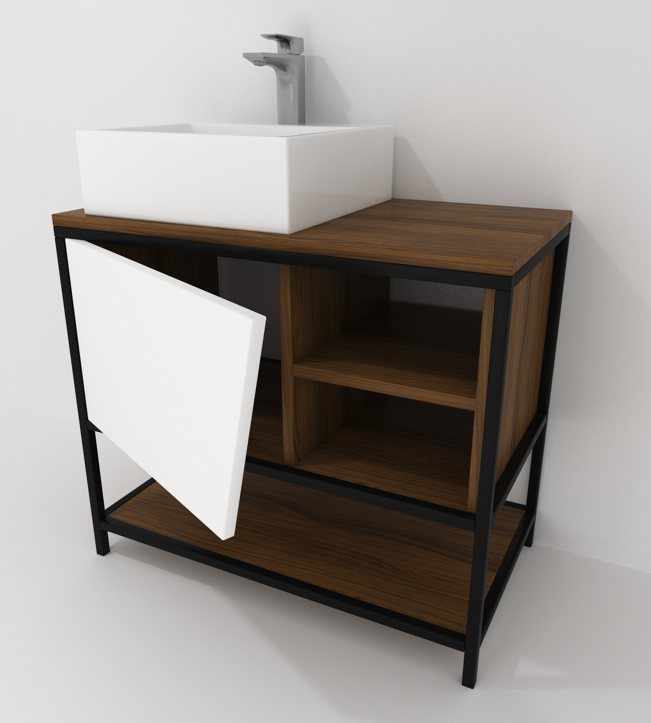 Pack Iron Rennes avec lavabo et miroir LED