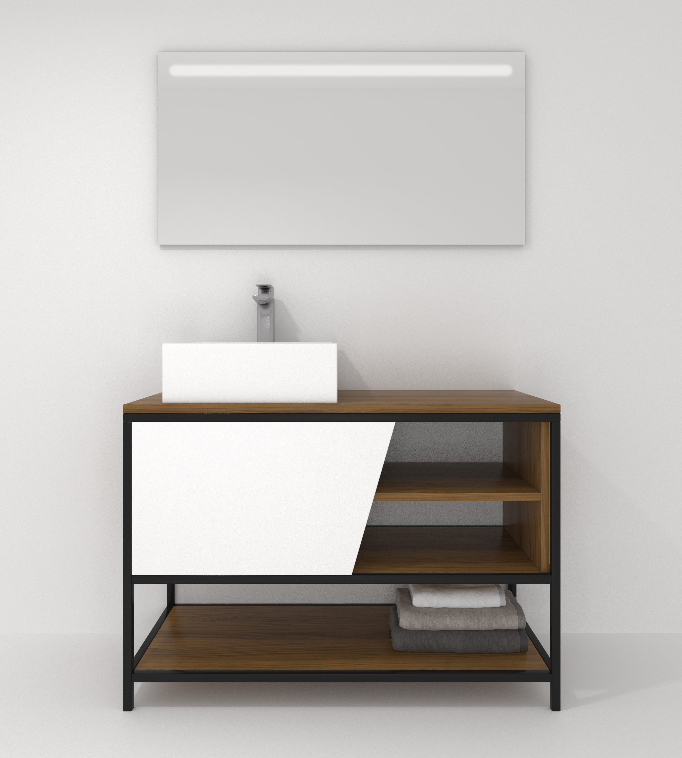 Pack Iron Rennes avec lavabo et miroir LED