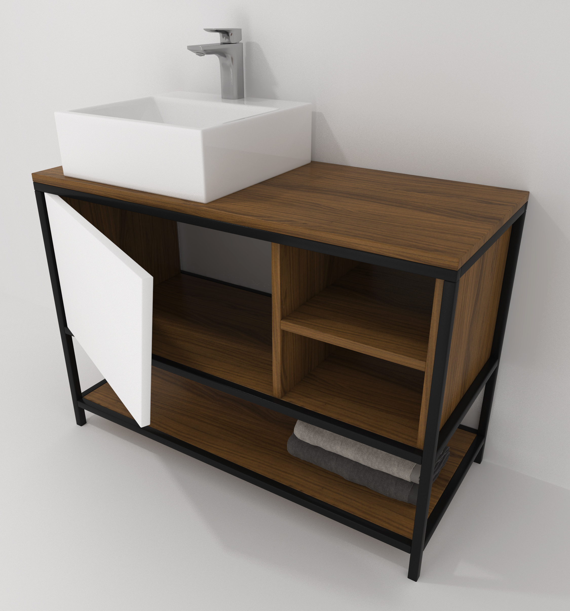 Pack Iron Rennes avec lavabo et miroir LED