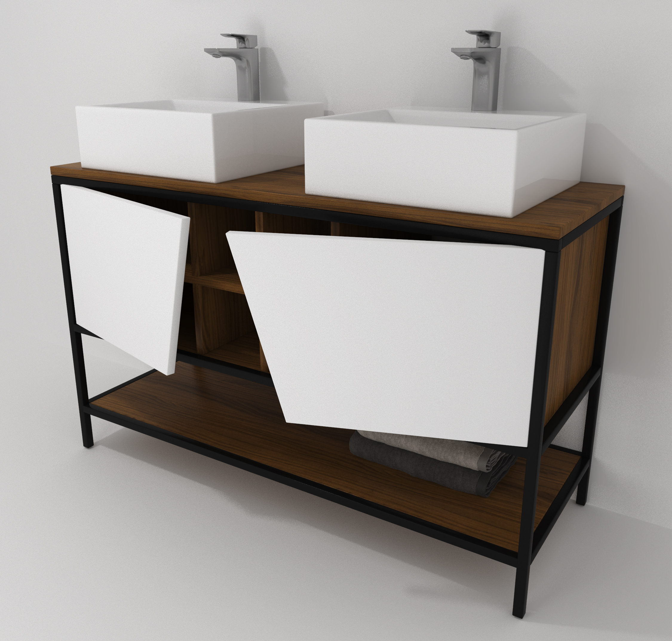 Pack Iron Rennes avec lavabo et miroir LED