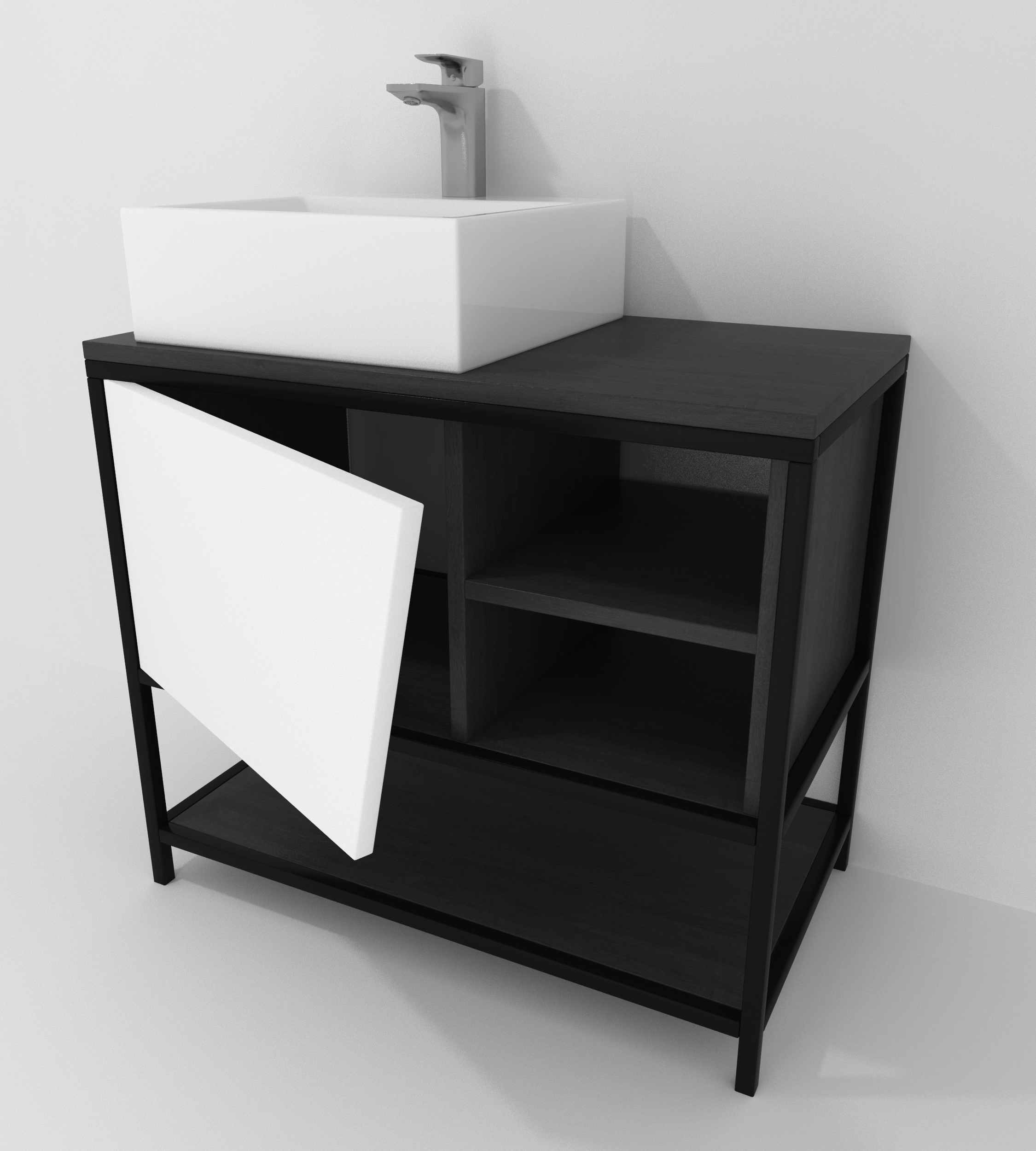 Pack Iron Rennes avec lavabo et miroir LED