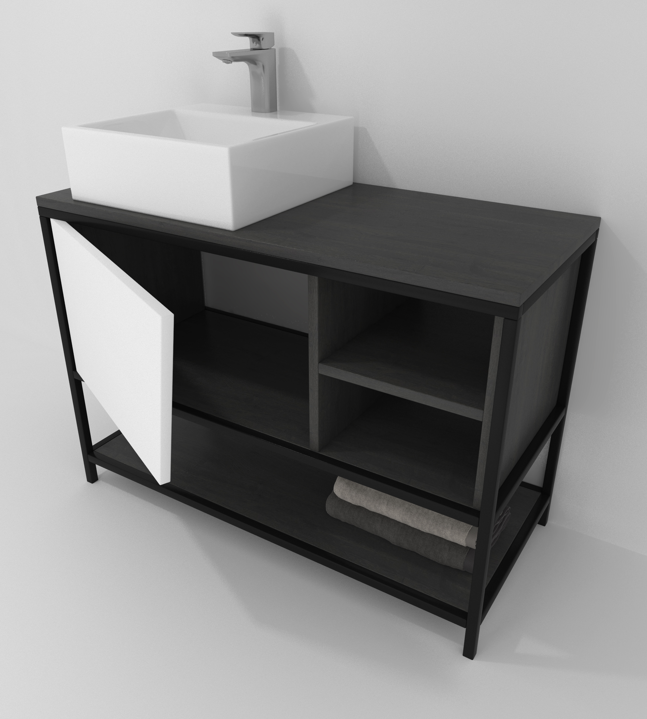 Pack Iron Rennes avec lavabo et miroir LED