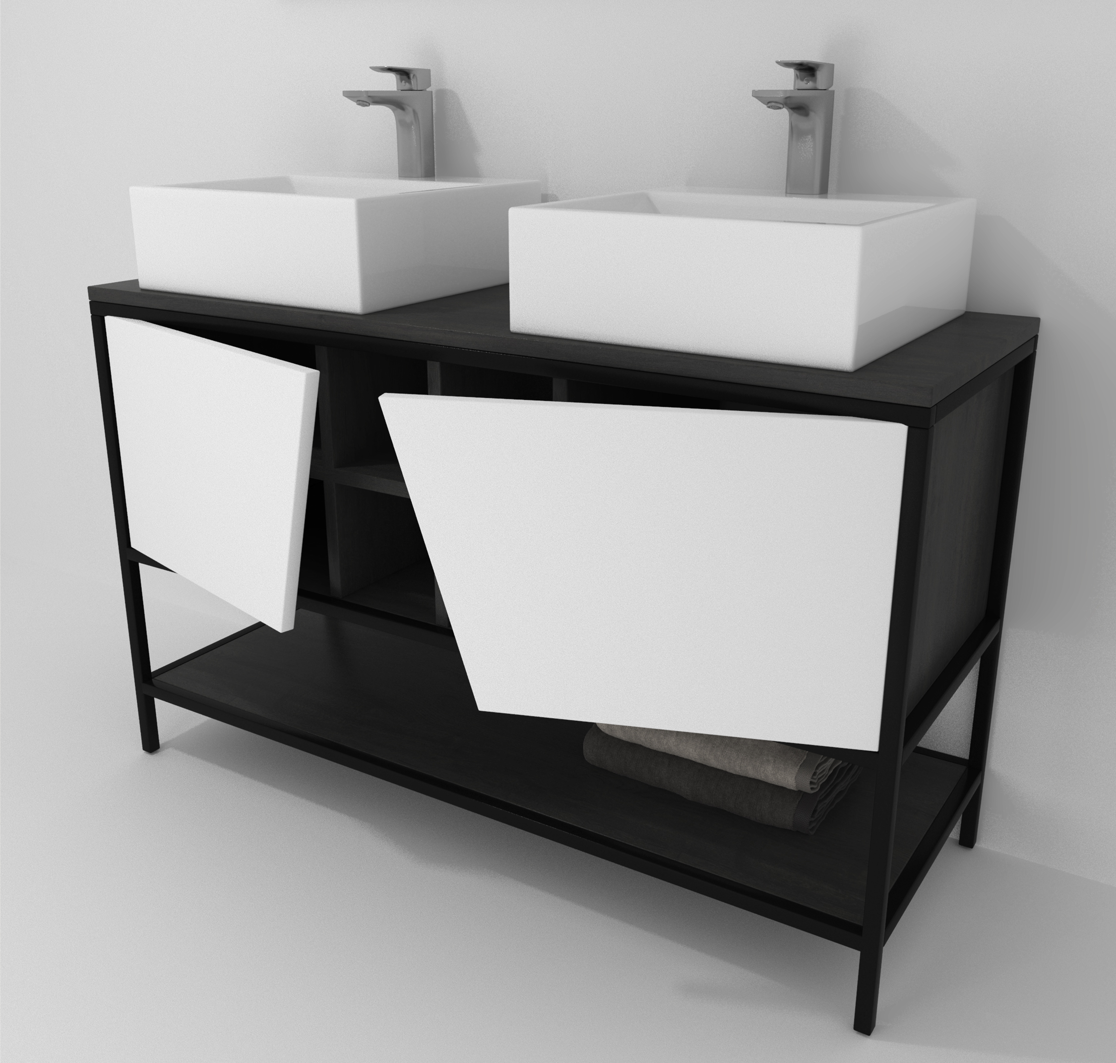 Pack Iron Rennes avec lavabo et miroir LED