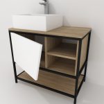 Pack Iron Rennes avec lavabo et miroir LED